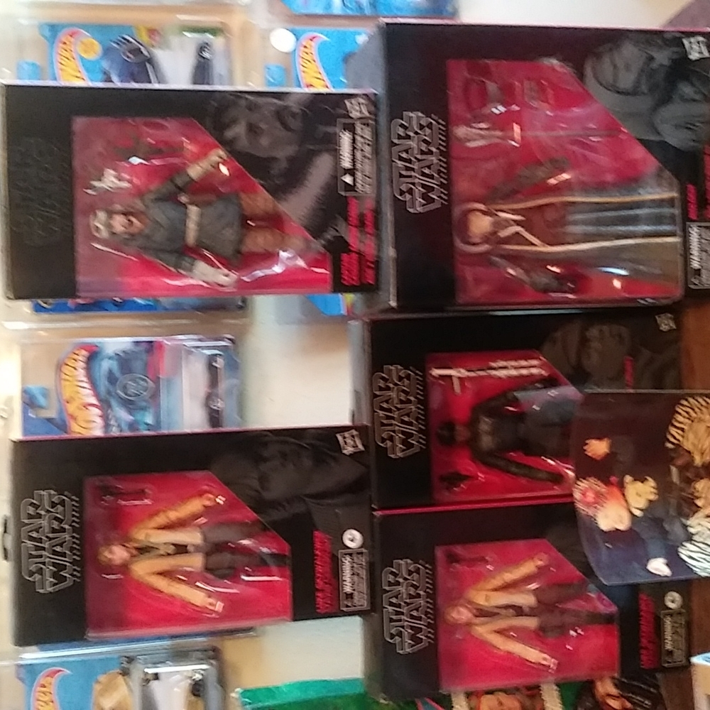 Black series star wars action figures.